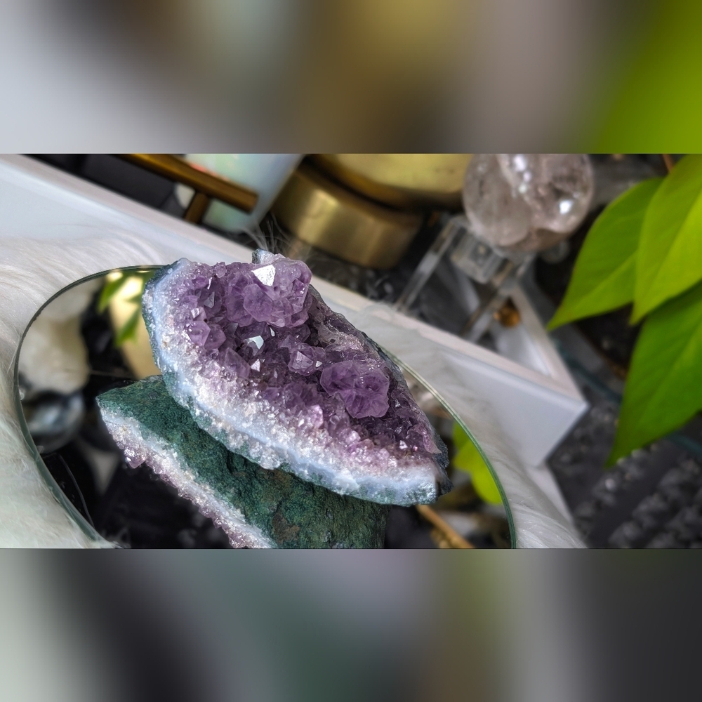 Brazil Amethyst & Blue Agate Crystal Cluster